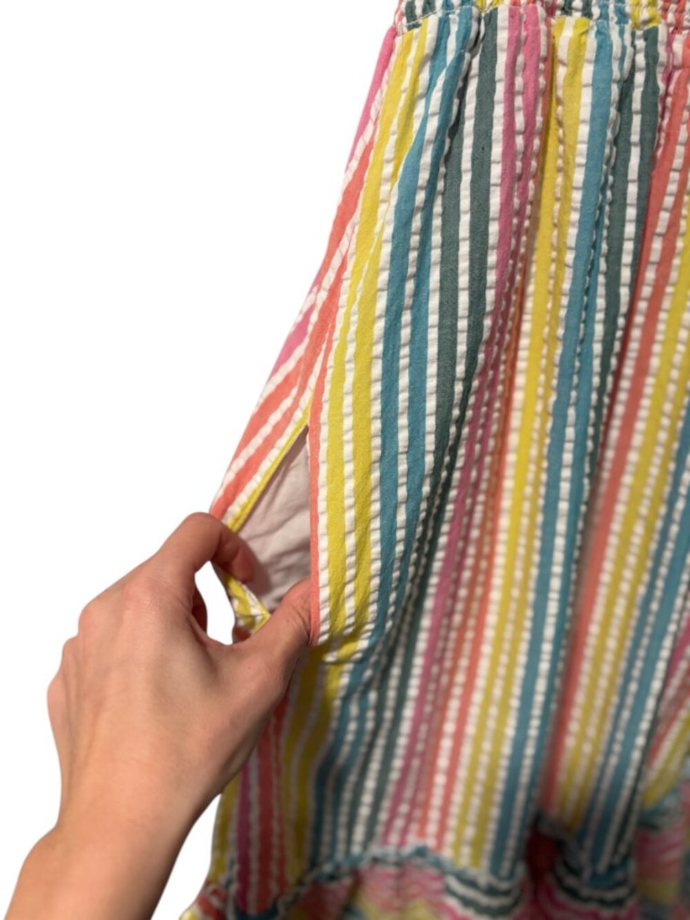 Boden Rainbow Stripe Smocked Sundress - Picture 4 of 5